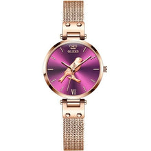 将图片加载到图库查看器，Luxury brand rose gold stainless steel mesh ladies watch - 1203
