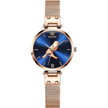 将图片加载到图库查看器，Luxury brand rose gold stainless steel mesh ladies watch - 1203
