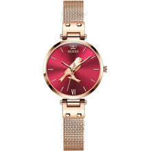 将图片加载到图库查看器，Luxury brand rose gold stainless steel mesh ladies watch - 1203
