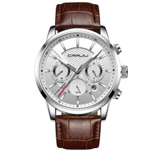 将图片加载到图库查看器，Men&#39;s Fashion Sport Date Quartz Watch Leather Strap Waterproof Wrist Watches - 1203
