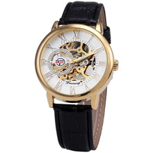 将图片加载到图库查看器，Skeleton Watch Golden Dial Business Quartz Wrist Watches - 1203
