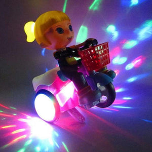 Electric 360 Degree Rotating Stunt Tricycle with Light Music Effects for Cute Kids