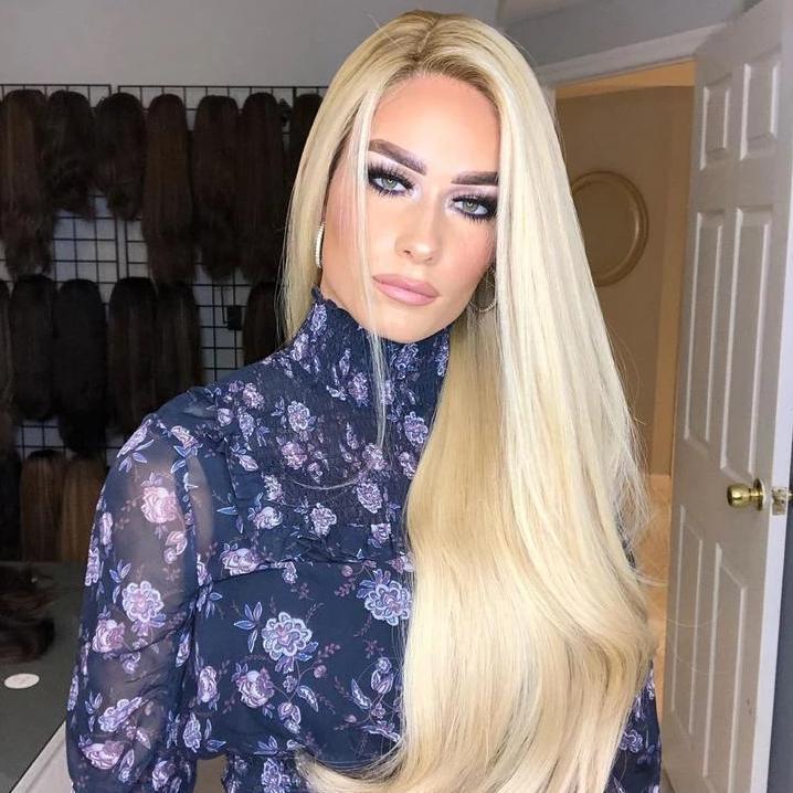 2019-Golden glamorous big wave wig