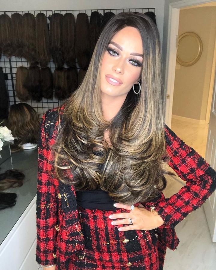 Full bouncy brown curly wig