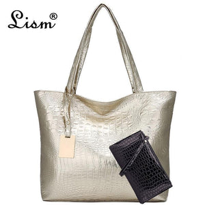 2 pieces/Brand luxury ladies crocodile handbag 2020 new fashion shoulder bag large capacity tote bag