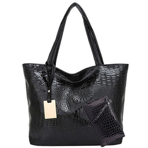 2 pieces/Brand luxury ladies crocodile handbag 2020 new fashion shoulder bag large capacity tote bag