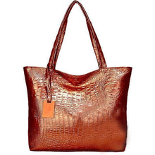 将图片加载到图库查看器，2 pieces/Brand luxury ladies crocodile handbag 2020 new fashion shoulder bag large capacity tote bag
