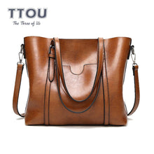将图片加载到图库查看器，TTOU Fashion Large Capacity Women Tote Bag Quality Leather For Female Shoulder Bag Leisure Women Handbag Lady&#39;s Messenger Bags
