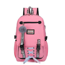 将图片加载到图库查看器，Large school bags for teenage girls usb with lock Anti theft backpack women Book bag big High School bag youth Leisure College
