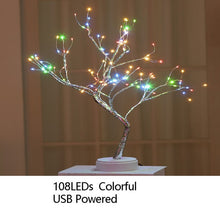 将图片加载到图库查看器，Night Light Home Decoration Bonsai Style Party Cherry Tree Shape LED Light DIY Firework Christmas Gift Plants Switch Copper
